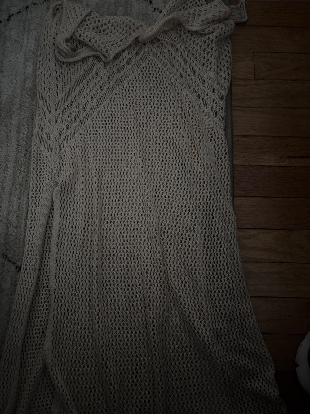 Crochet Maxi Dress in Cream Like New